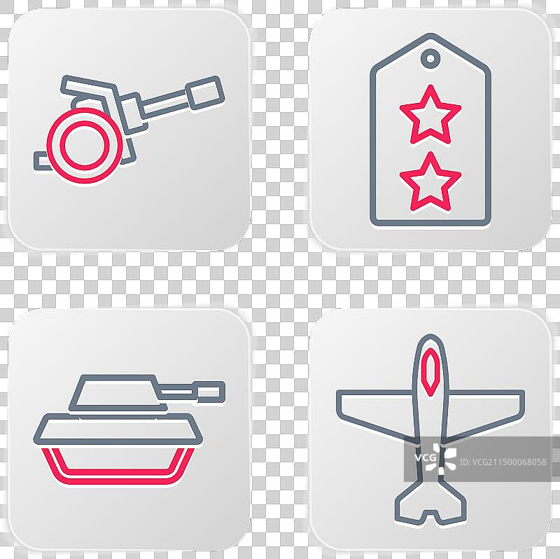 飞机、军用坦克军衔和榴弹炮图片素材