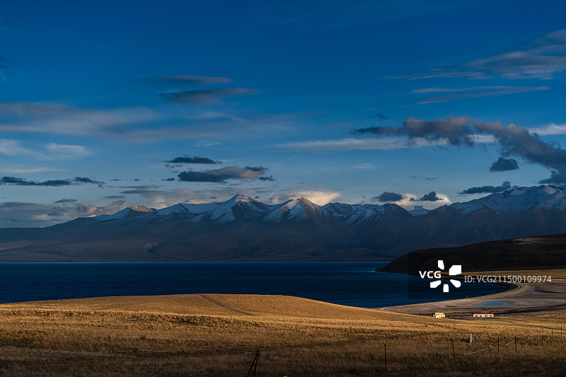 圣湖玛旁雍错黄昏图片素材