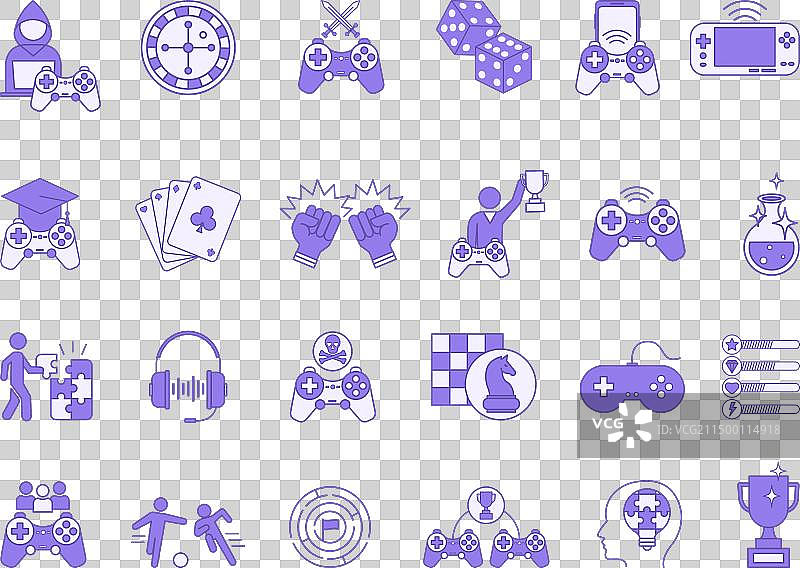 街机游戏彩色图标集图片素材