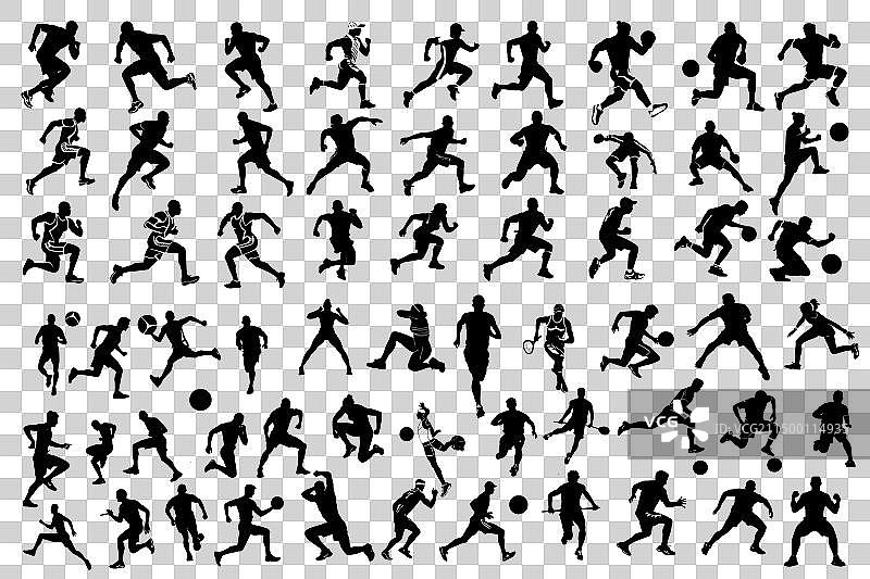 训练运动员剪影隔离图片素材