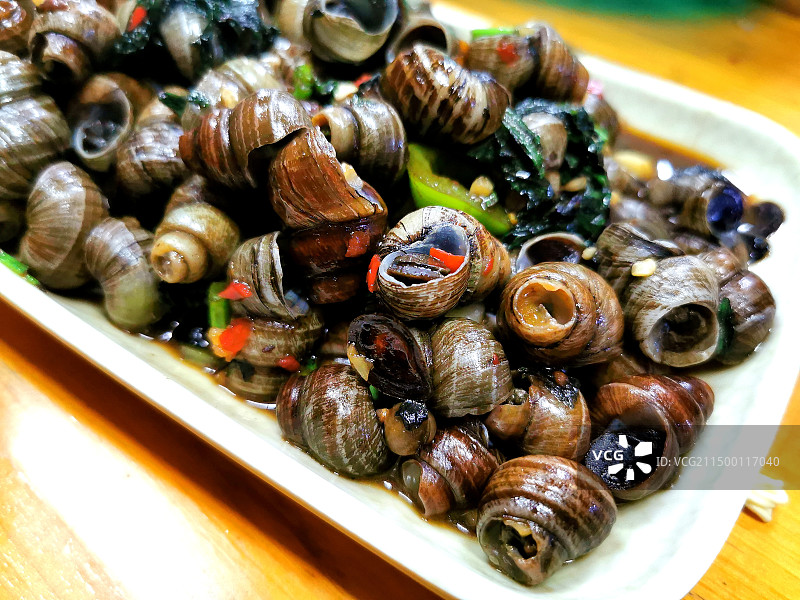 紫苏辣椒炒石螺图片素材