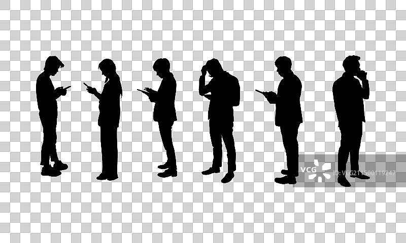 商务男女剪影图片素材