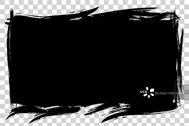 手绘简洁条纹矩形边框图片素材