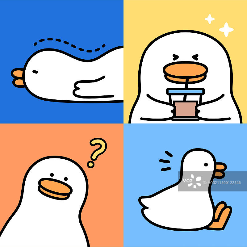 呆萌大白鸭图片素材