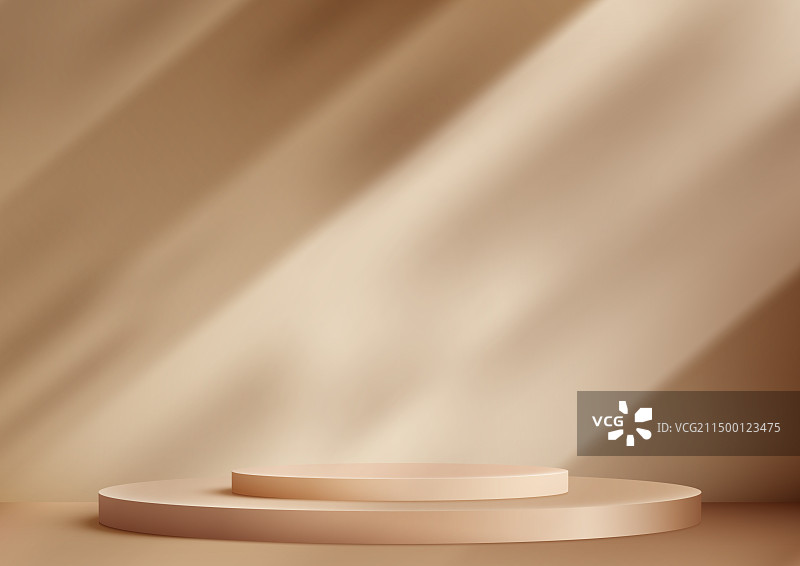米色背景上的米色3D讲台图片素材