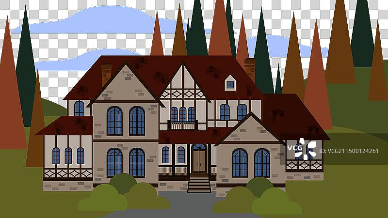 都铎风格的精致大型家庭住宅图片素材