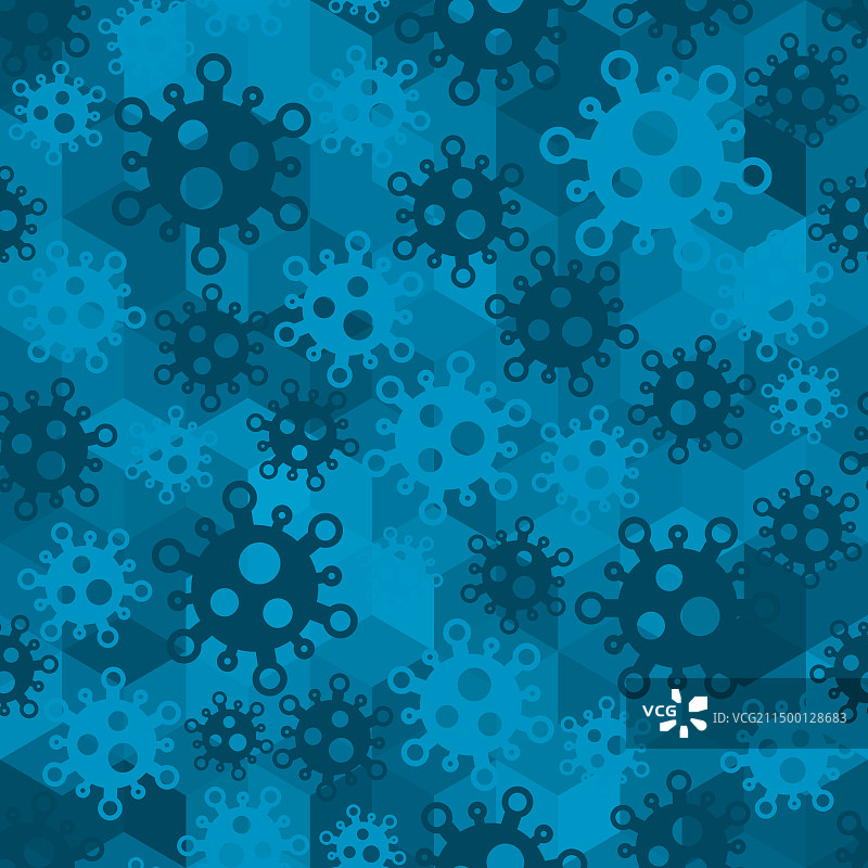 水蓝色不对称病毒图案图片素材