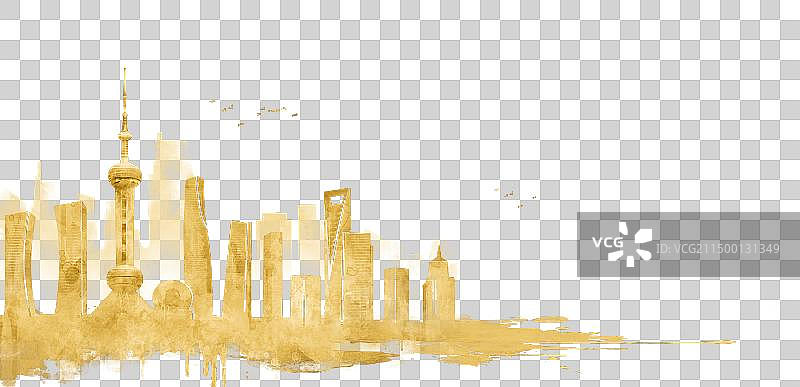 金色免扣城市地标建筑上海图片素材