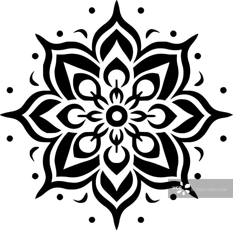 曼陀罗-极简主义和扁平的标志图片素材