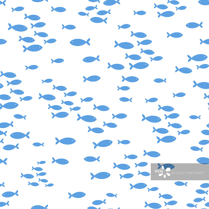 白色小蓝鱼无缝图案图片素材