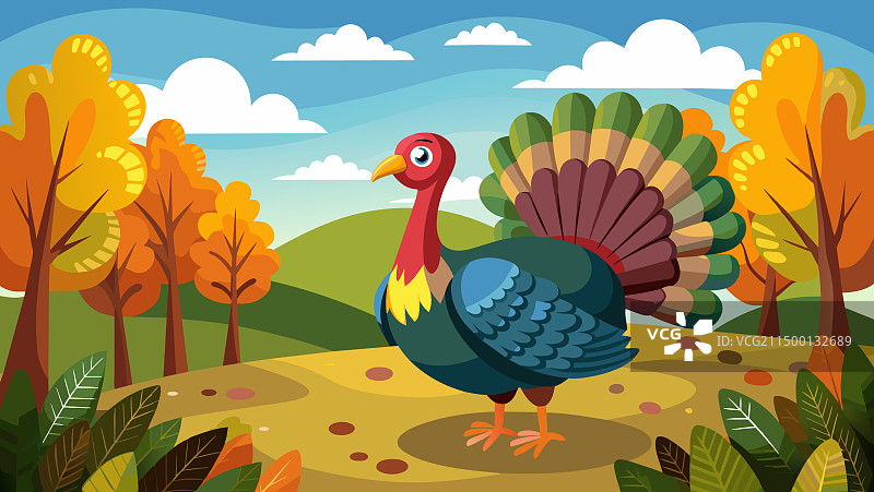 自然环境中的雄性火鸡图片素材