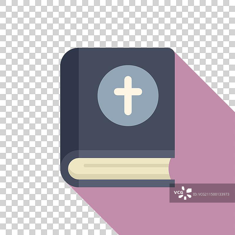 圣经书籍图标（扁平风格，祈祷宗教）图片素材