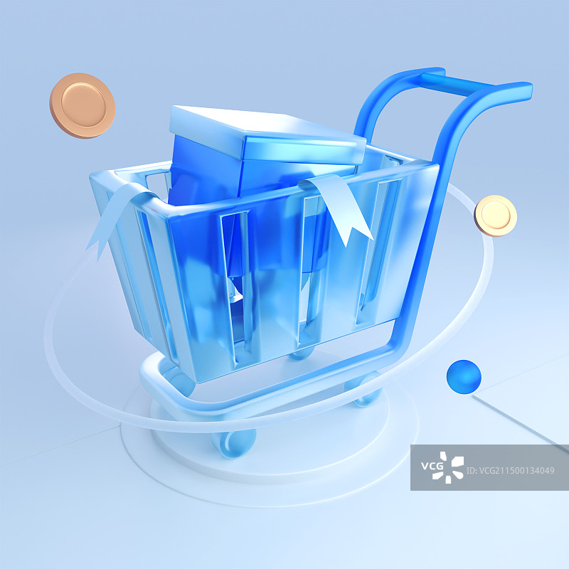 3D科技购物车图标图片素材