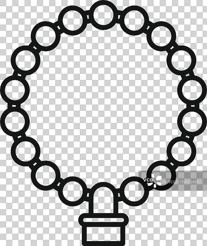 珠子手链图标时尚轮廓图片素材