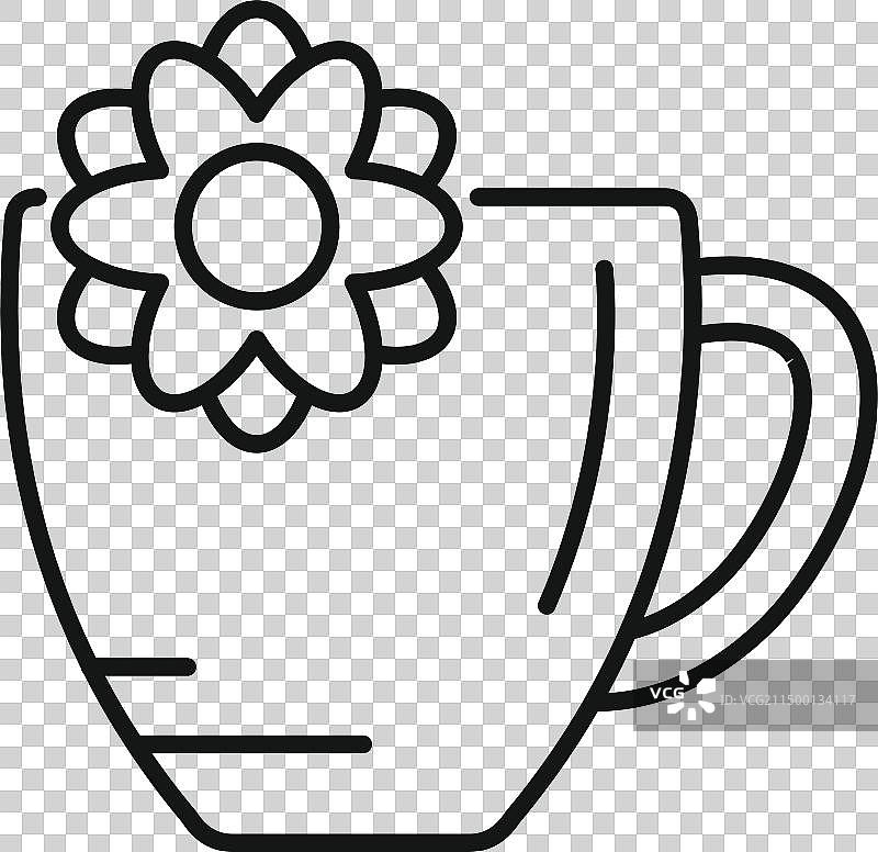 印度茶杯图标轮廓传统风格图片素材