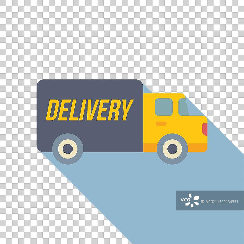 扁平风格送货卡车包裹图标图片素材