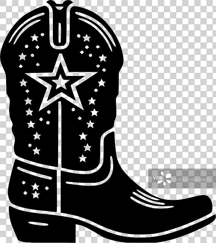 牛仔靴 - 简约剪影图片素材