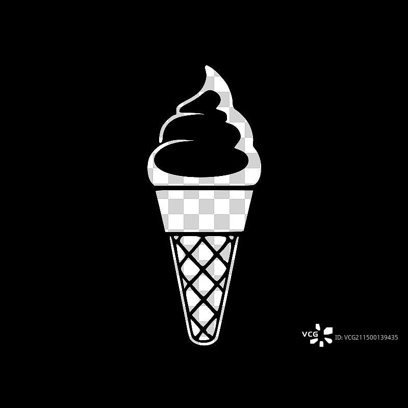 冰淇淋极简剪影图片素材