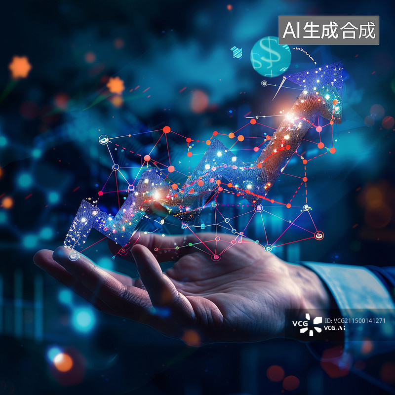 【AI数字艺术】经济发展金融投资增长素材图片图片素材