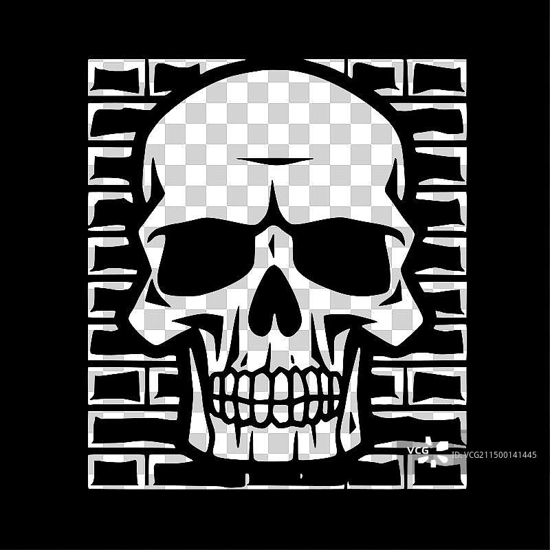 骷髅-极简主义和扁平的标志图片素材