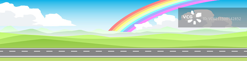 空旷沥青路的横向景观图片素材