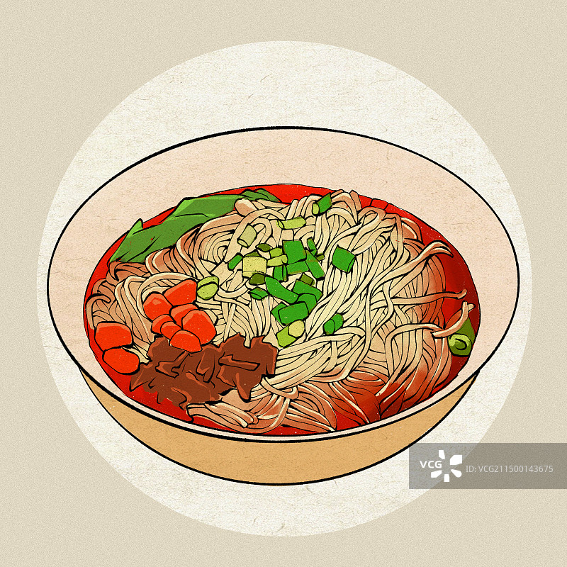 重庆小面重庆土特产美食手绘插画图片素材