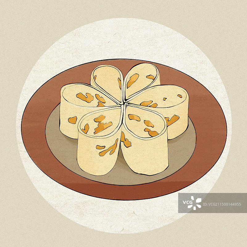 重庆合川桃片重庆土特产手绘插画图片素材