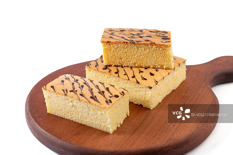 椰浆拉花古早蛋糕图片素材