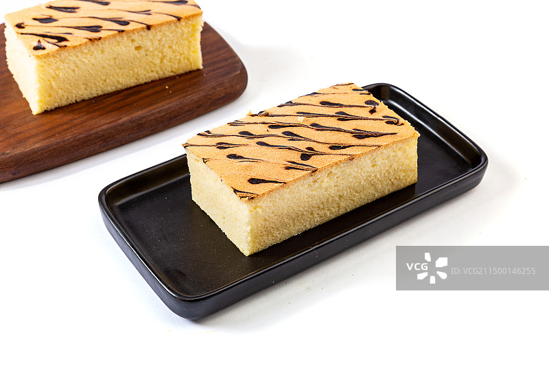 椰浆拉花古早蛋糕图片素材