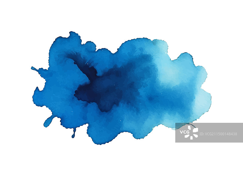 蓝色墨水水彩泼墨图片素材
