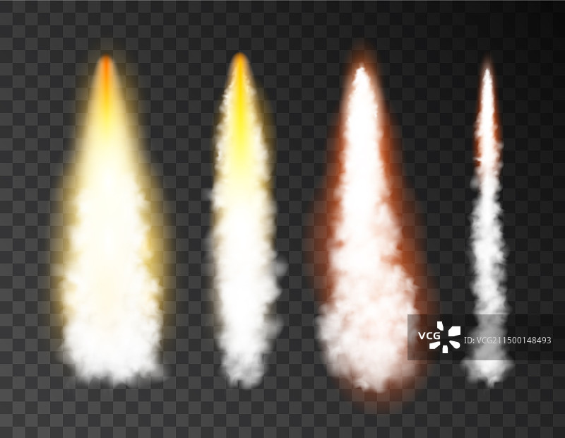 3D火箭喷火效果，隔离火焰图片素材