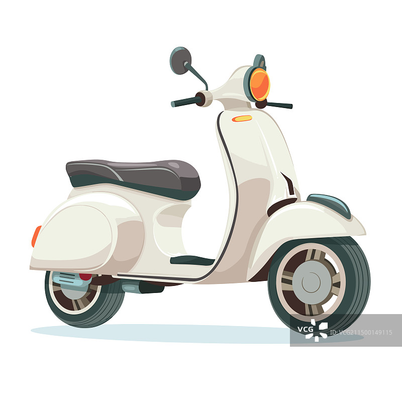 白色经典踏板车图片素材