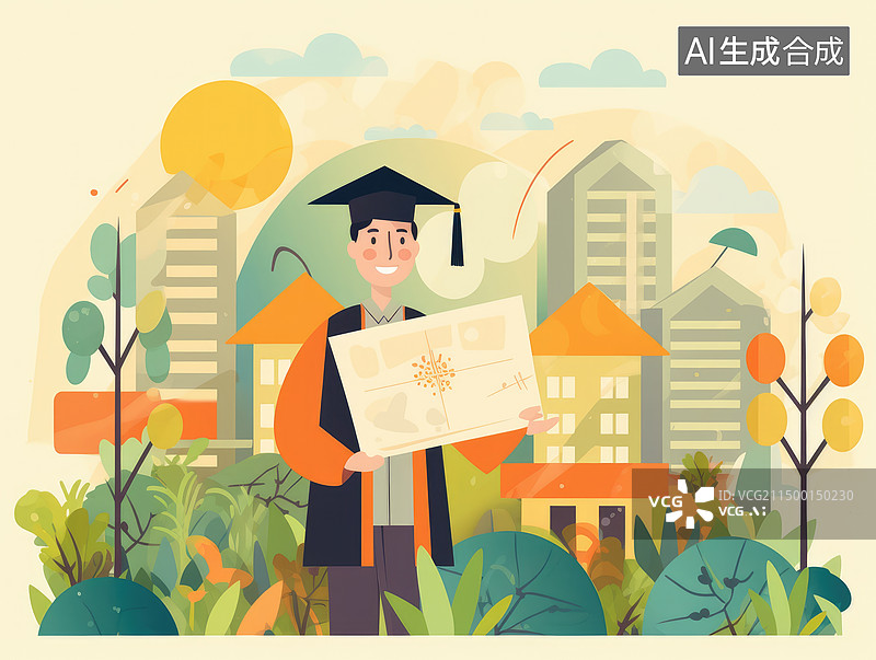 【AI数字艺术】毕业生图片素材