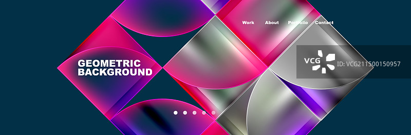 圆形三角形和正方形网站页面模板图片素材