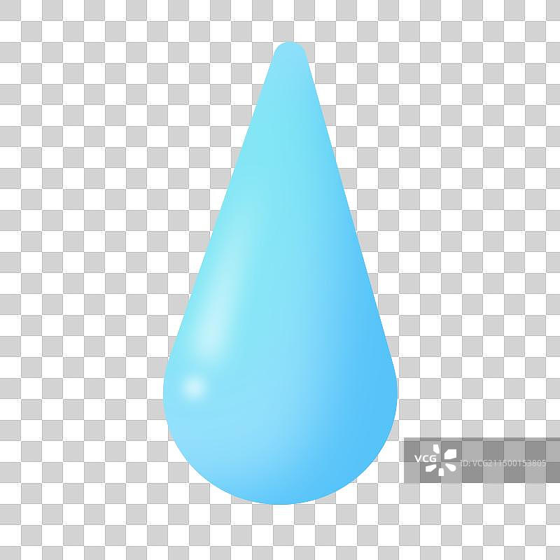 3D立体蓝色水滴图标免扣插画元素图片素材
