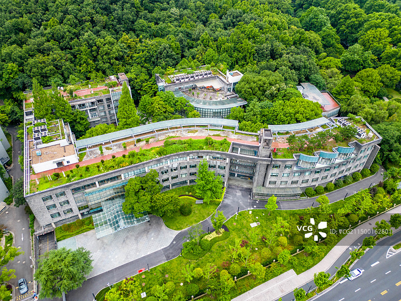 浙江老年大学航拍图片素材