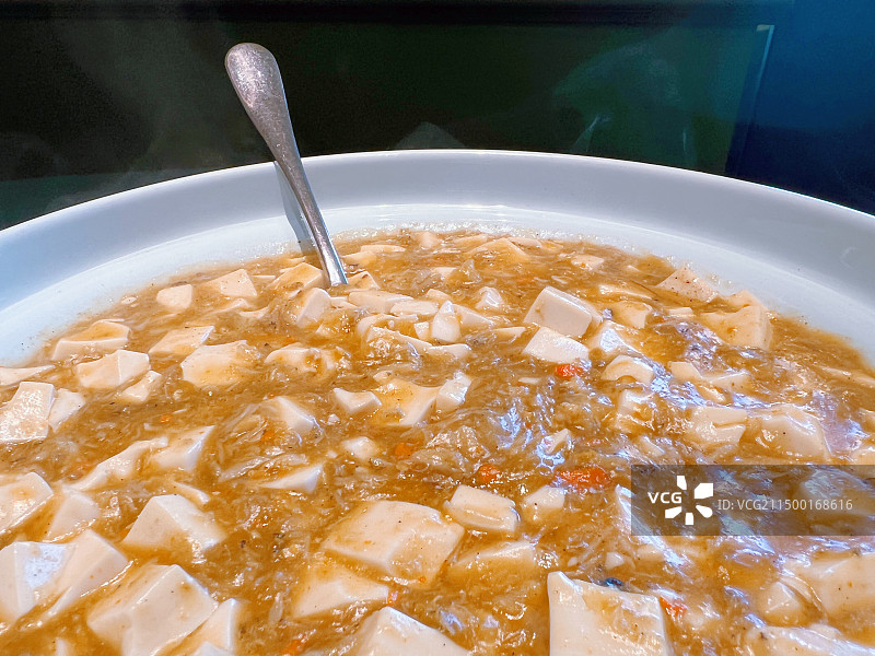 江南名菜蟹粉豆腐特写图片素材