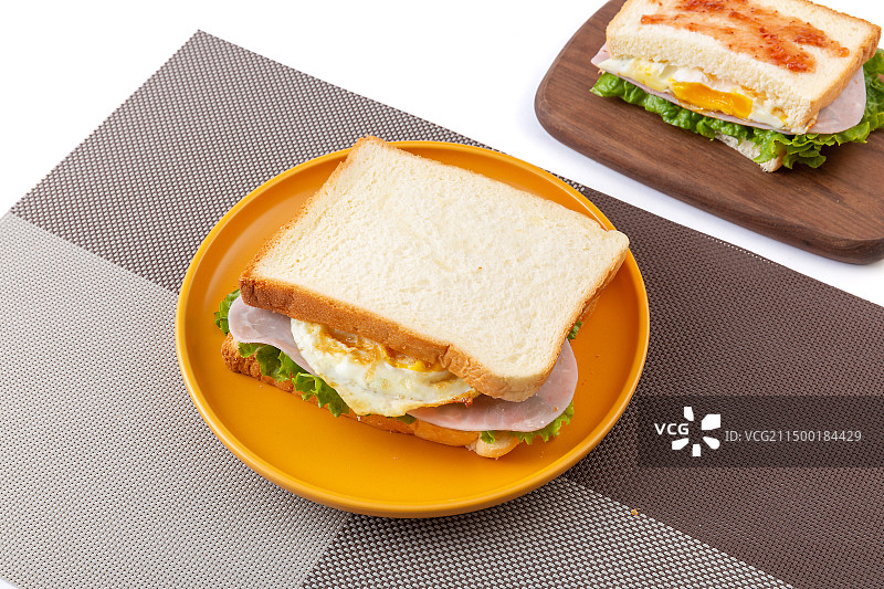 鸡蛋火腿三明治图片素材