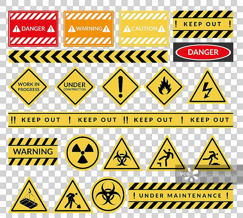 警告板图标集，注意安全图片素材