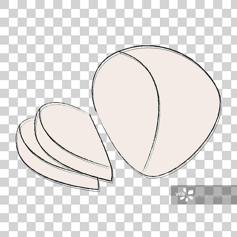 切成片的大块白色圆形软奶酪图片素材