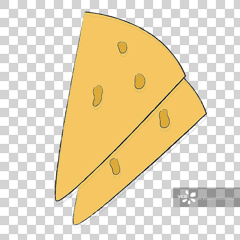 完美的三角形黄色硬奶酪切片图片素材