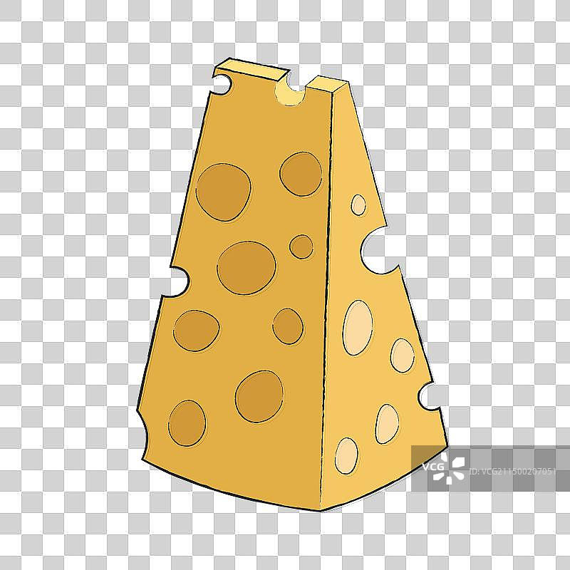 三角形的黄色硬质奶酪图片素材