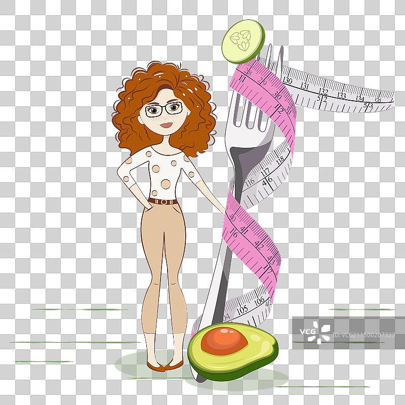 拿着鳄梨的快乐女人像素画图片素材