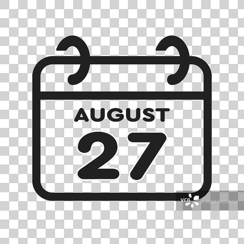 日历页面图标 - 8月27日图片素材