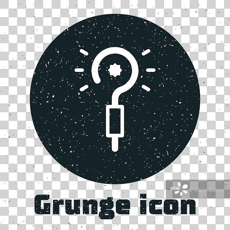 白色背景上的做旧魔法棒图标图片素材