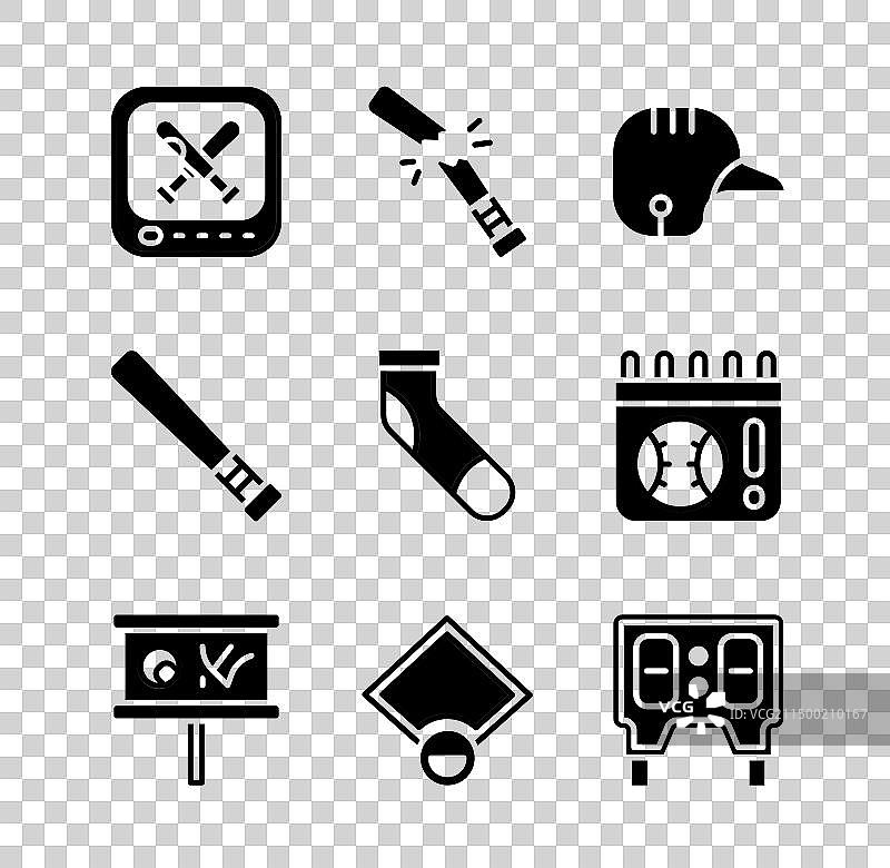 棒球比赛：球棒断裂图片素材