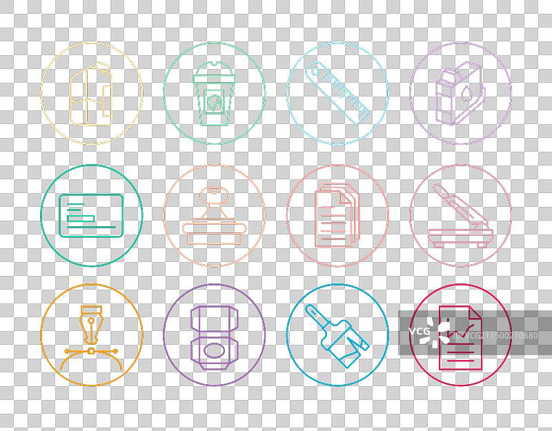 带有图表和裁纸刀的线条文档图片素材