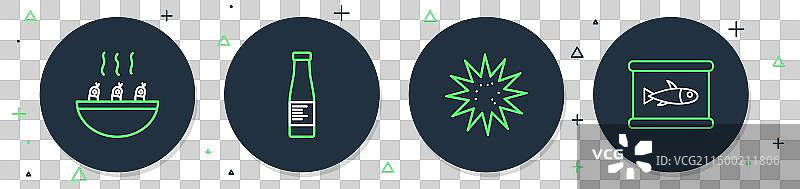 线条酱瓶海胆汤图片素材