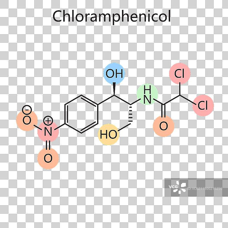 氯霉素分子结构化学式图片素材