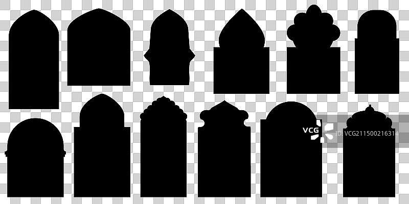 伊斯兰教门剪影2402图片素材